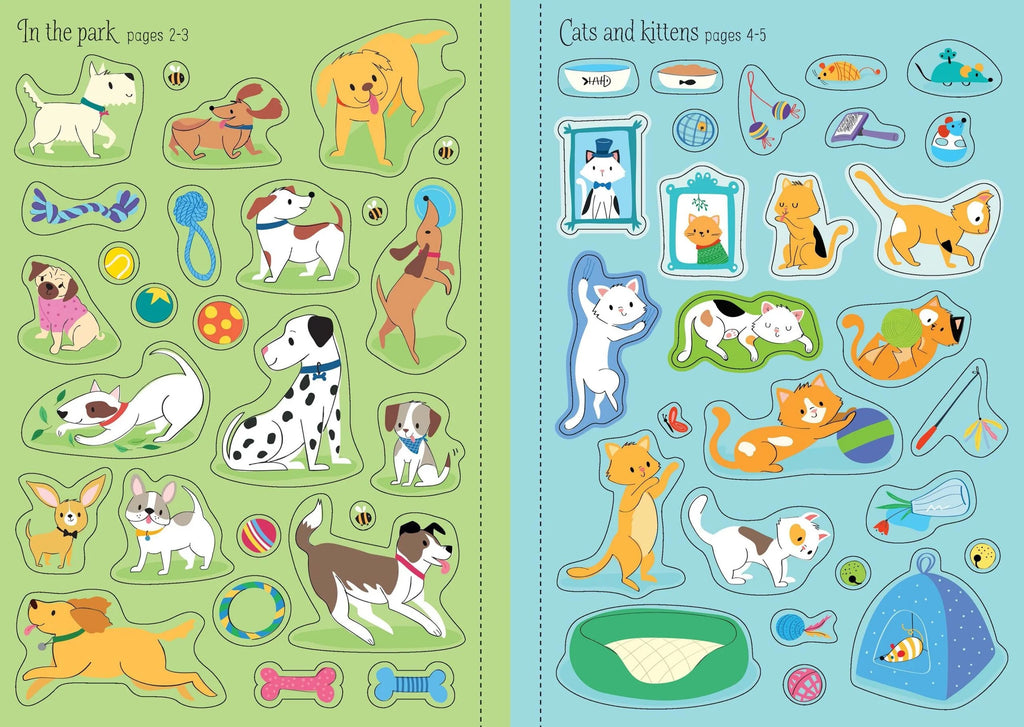 Книга със стикери Usborne Little First Stickers: Pets, 3+ години