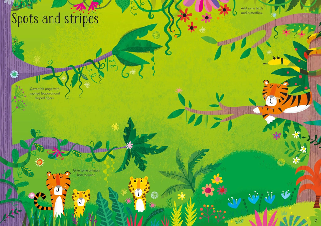 Книга със стикери Usborne Little First Stickers: Jungle, 3+ години