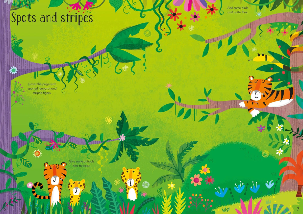 Книга със стикери Usborne Little First Stickers: Jungle, 3+ години