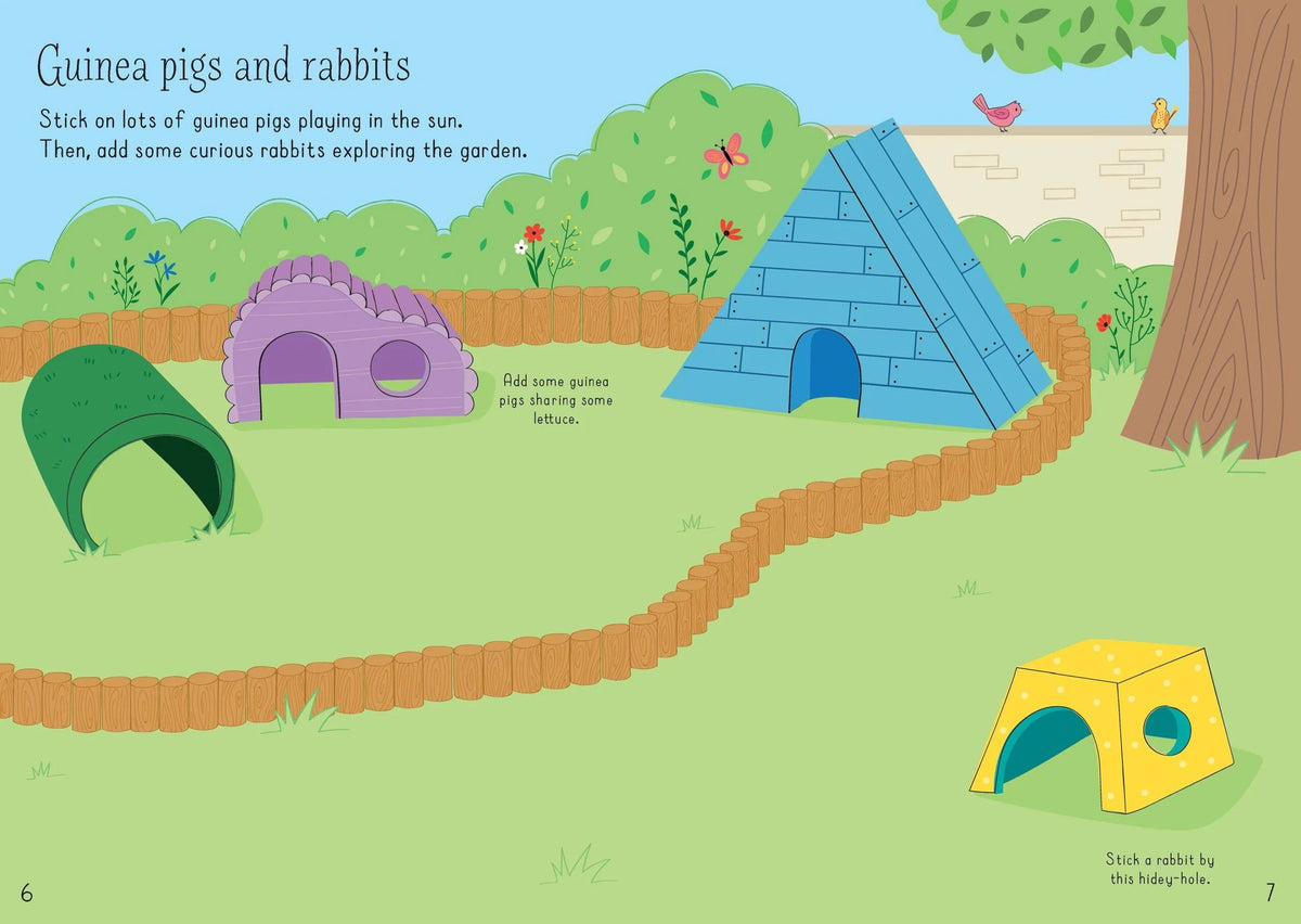 Книга със стикери Usborne Little First Stickers: Pets, 3+ години