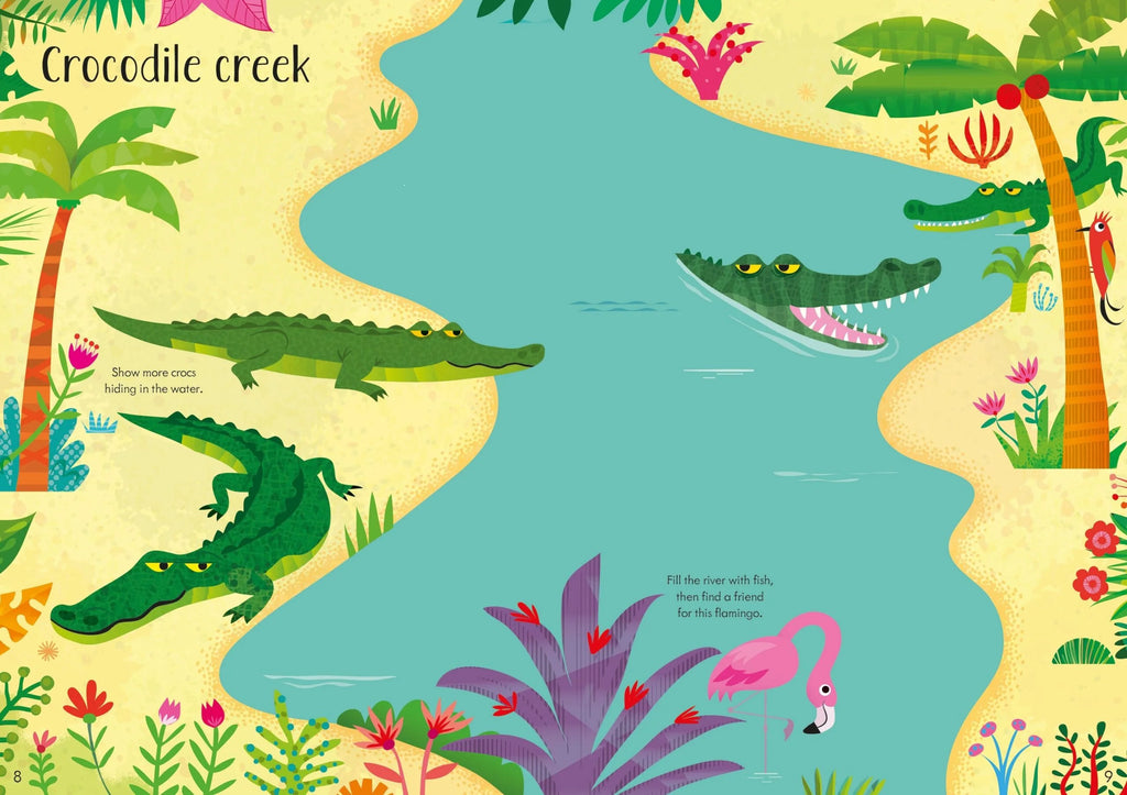 Книга със стикери Usborne Little First Stickers: Jungle, 3+ години