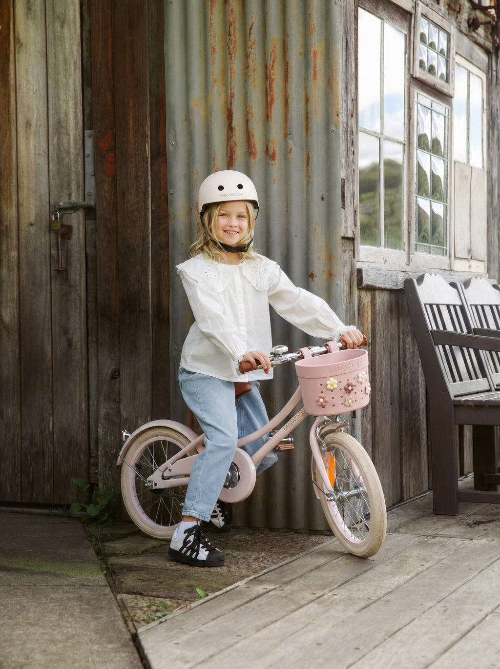 Кошница Banwood Pin&Ride, бледорозов