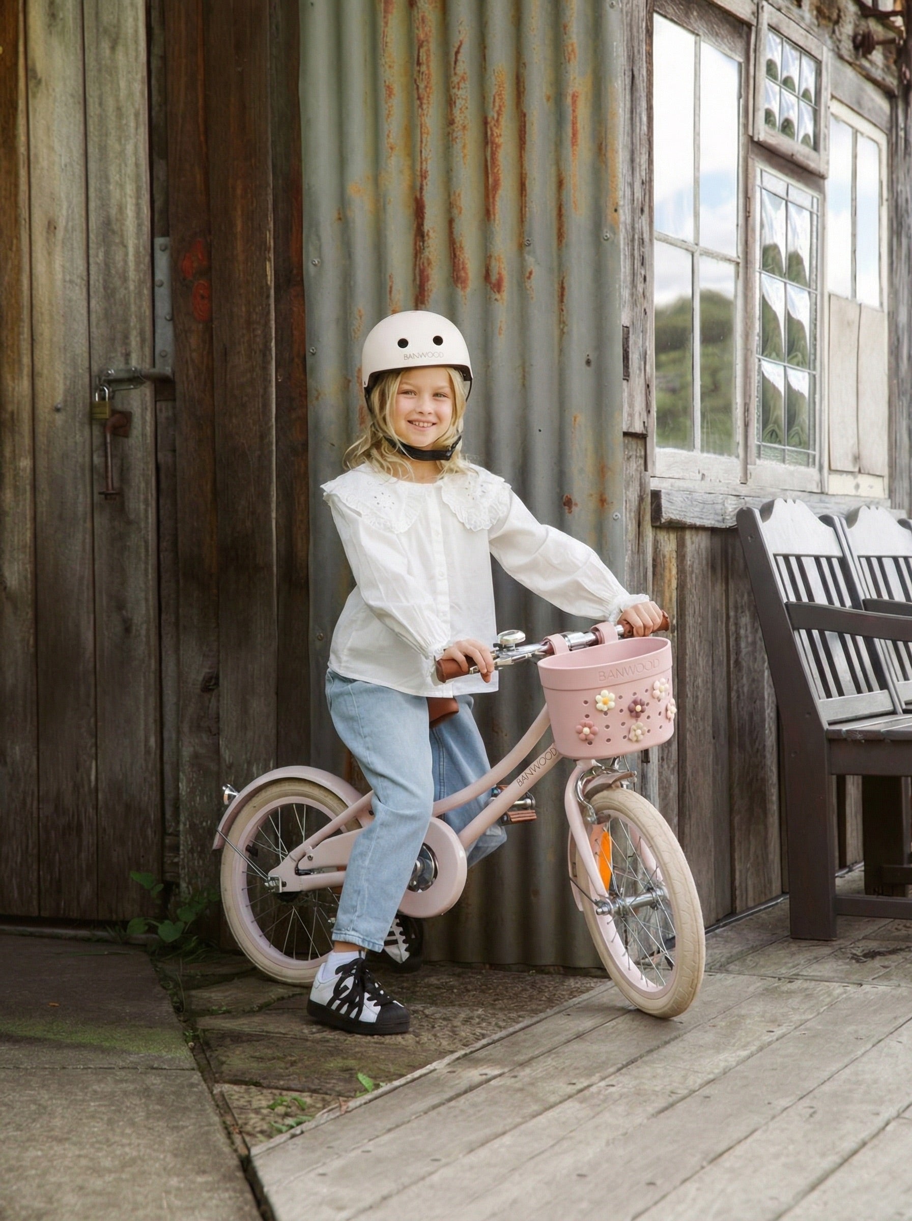 Кошница Banwood Pin&Ride, бледорозов
