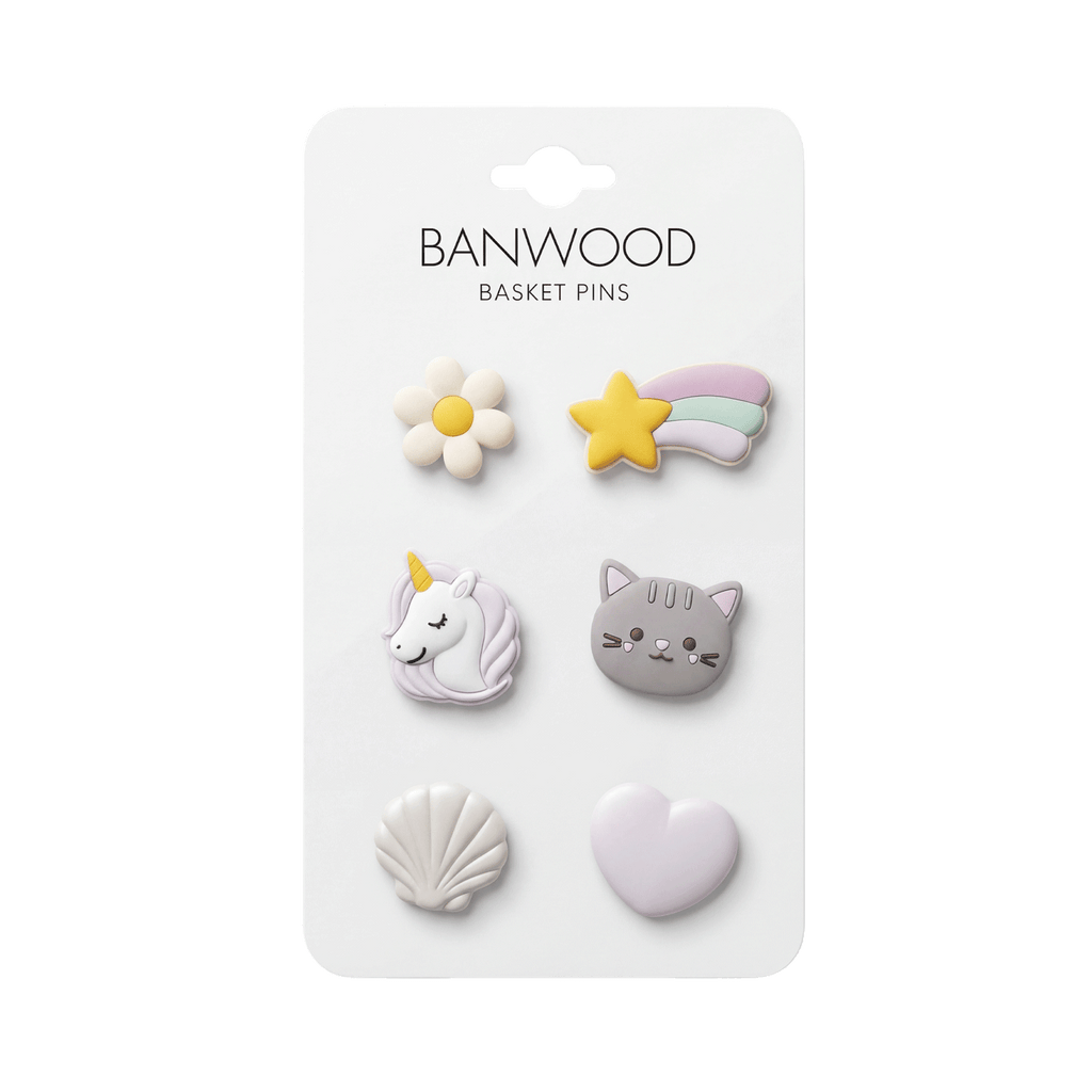 decorative pins for banwood basket 