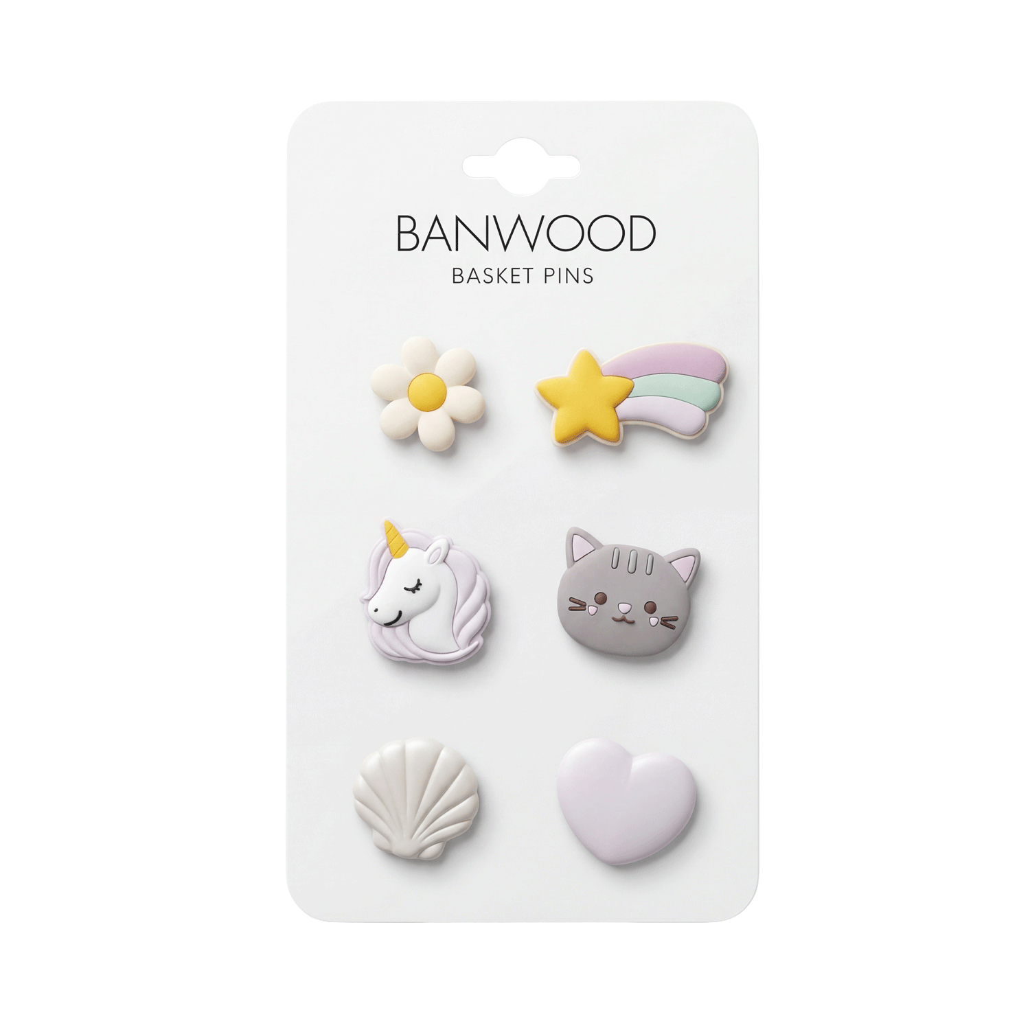 decorative pins for banwood basket 