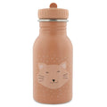 kids bottle trixie stainless steel 350ml pink cat