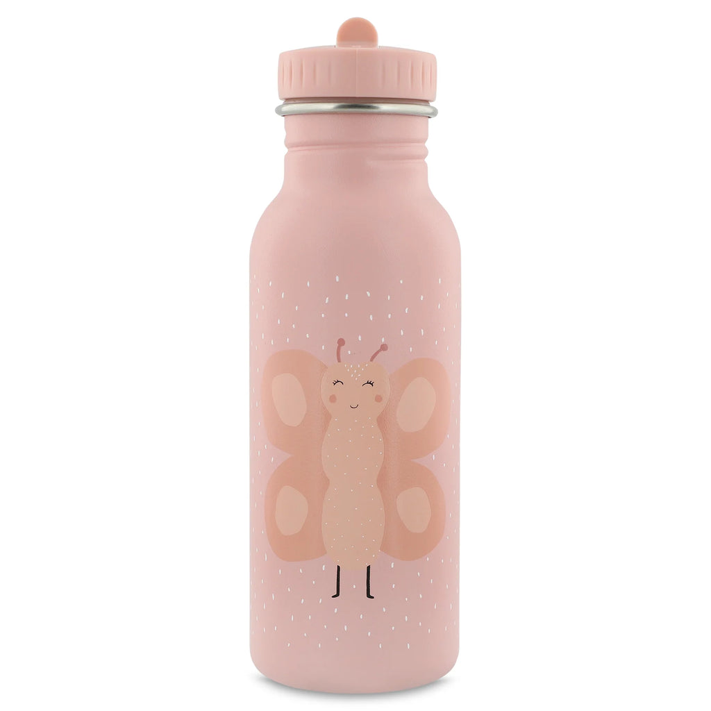 trixie stainless steel bottle 500 ml with butterfly in pink color