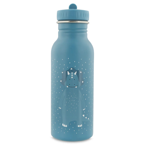 trixie stainless steel bottle 500 ml ith triceratops in blue color