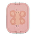 kids lunch box from stainless steel in pink color with butterfly print