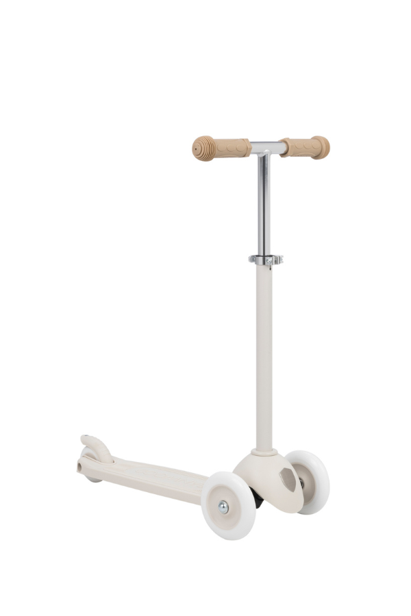 plastic kids three wheel scooter in ivory