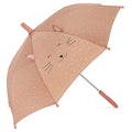kids umbrella in pink color with cat print