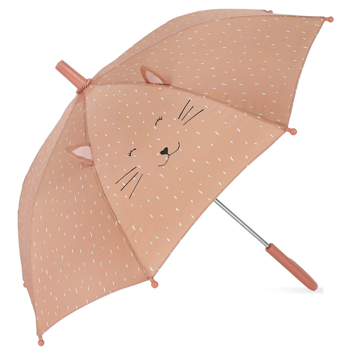 kids umbrella in pink color with cat print