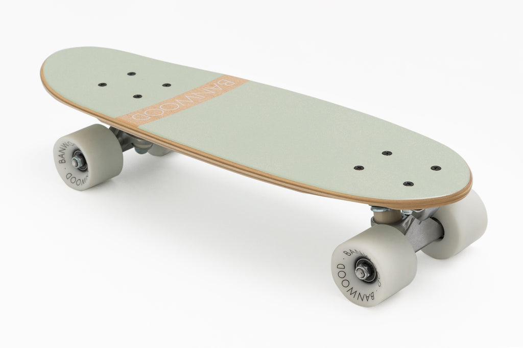 wooden skateboard with mint grip