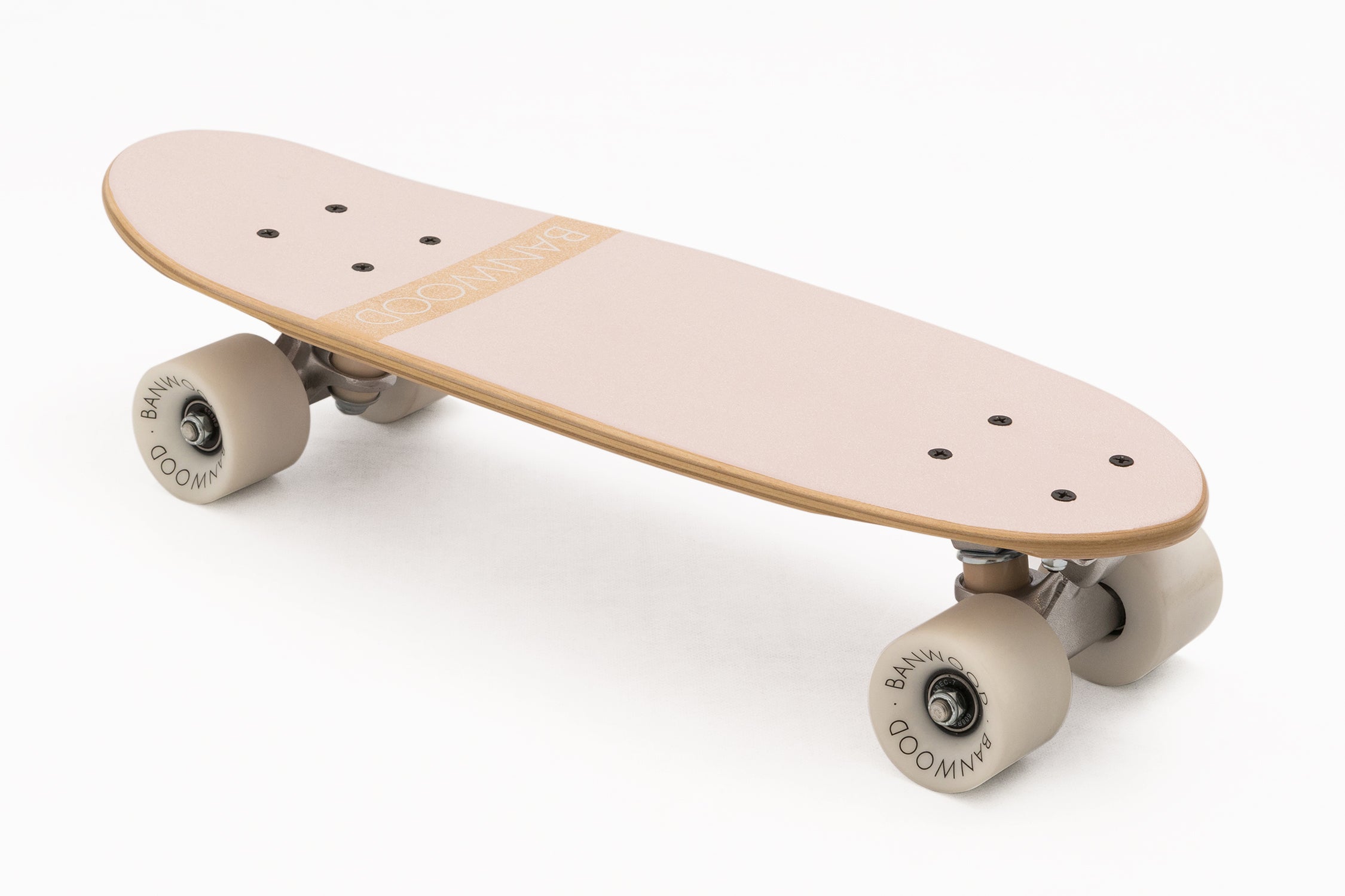 kids wooden skateboard with pink grip