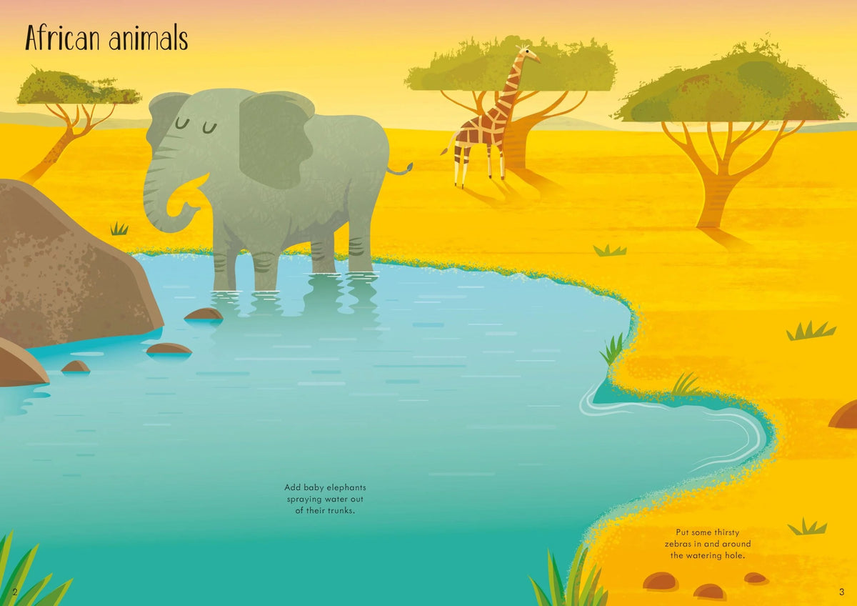 Книга със стикери Usborne Little First Stickers: Animals, 3+ години