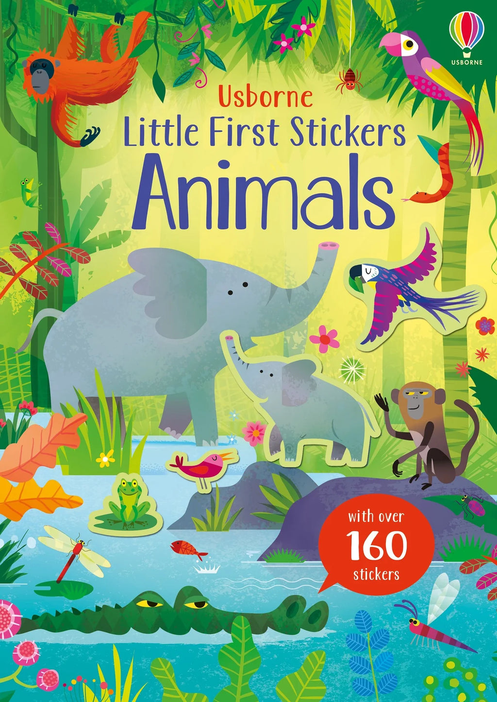 Книга със стикери Usborne Little First Stickers: Animals, 3+ години