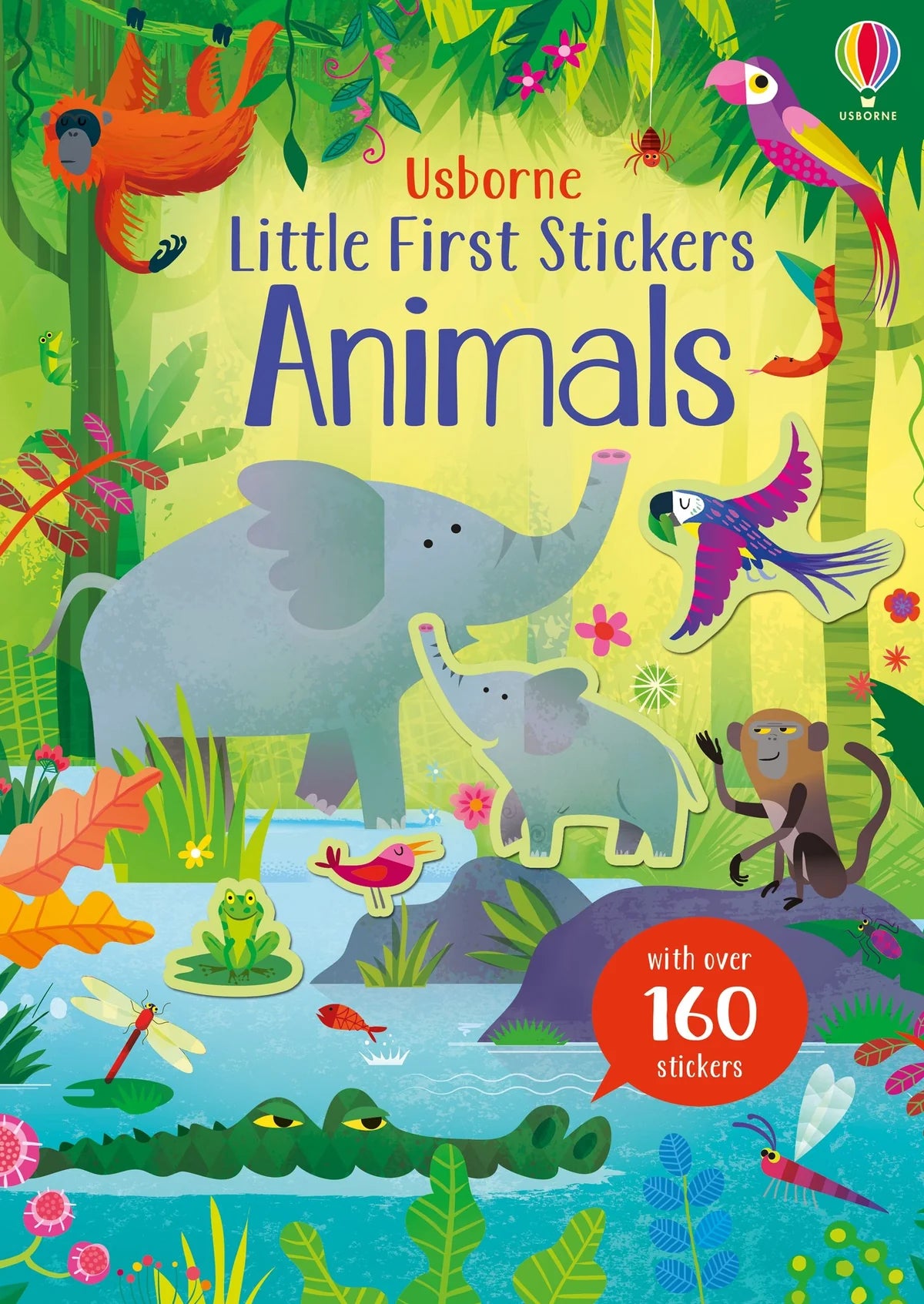 Книга със стикери Usborne Little First Stickers: Animals, 3+ години