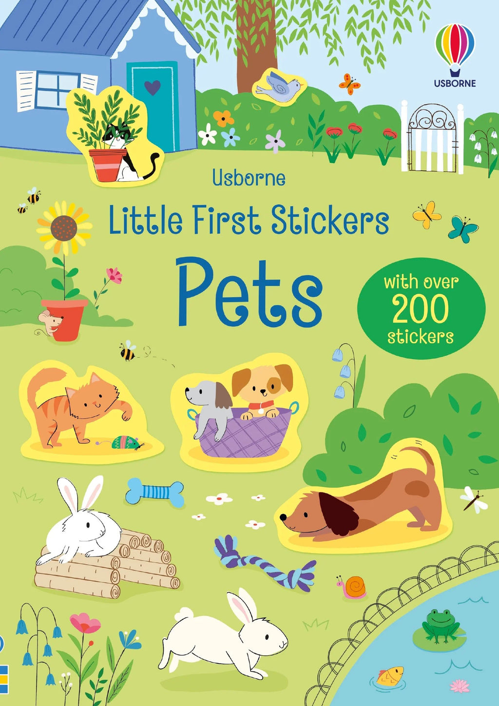 Книга със стикери Usborne Little First Stickers: Pets, 3+ години