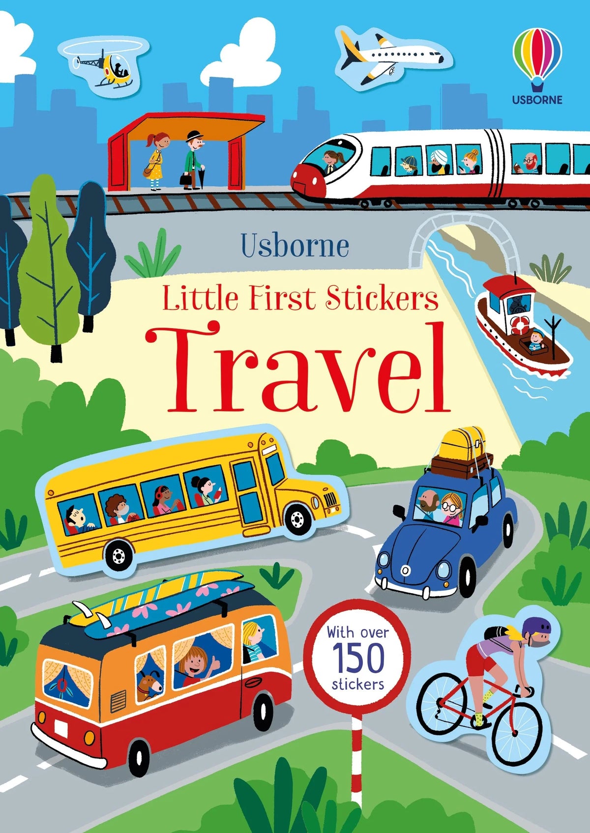 Книга със стикери Usborne Little First Stickers: Travel, 3+ години