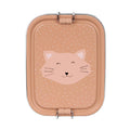 pink kids lunch box in stainless steel with cat print