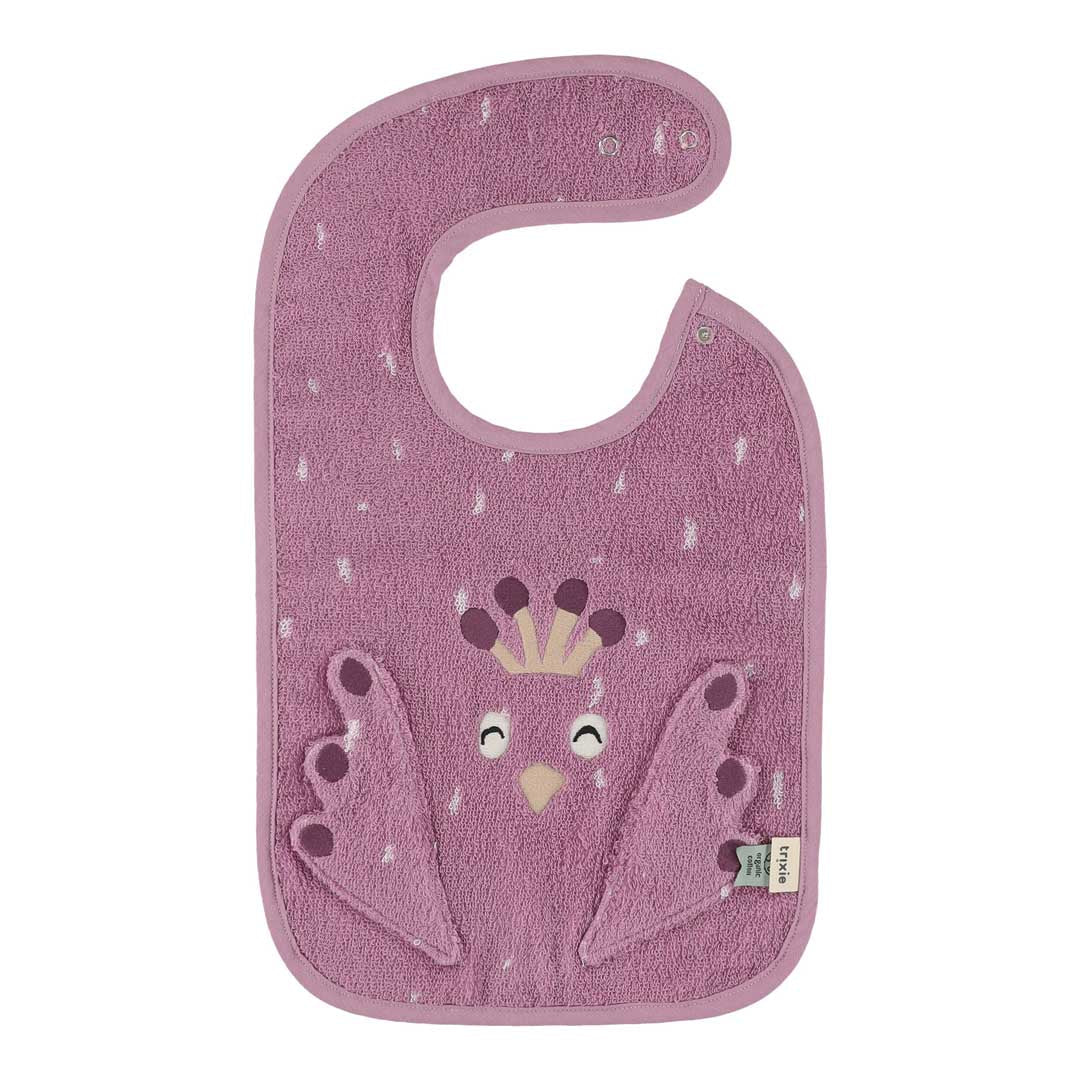 bibs trixie with peacock in purple color 
