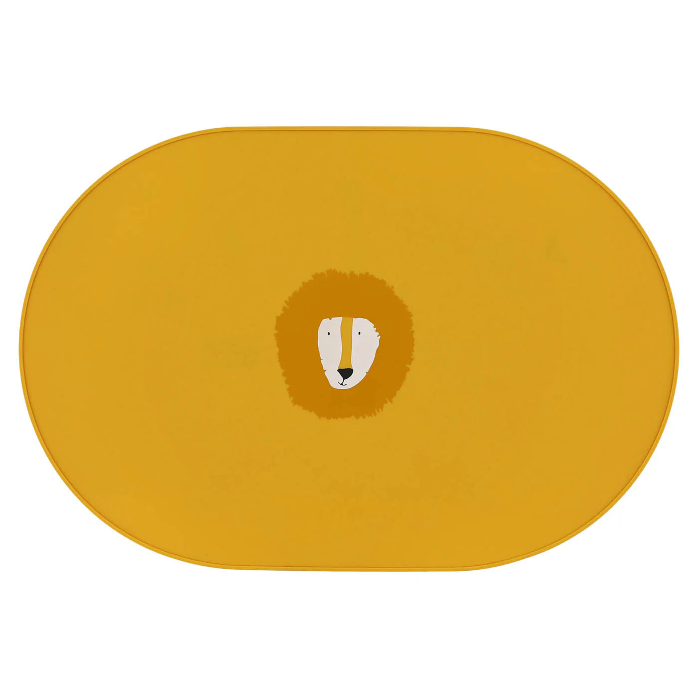 silicone placemat for babies and kids trixie in yellow with lion print