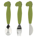silicon cutlery set with dinosaur