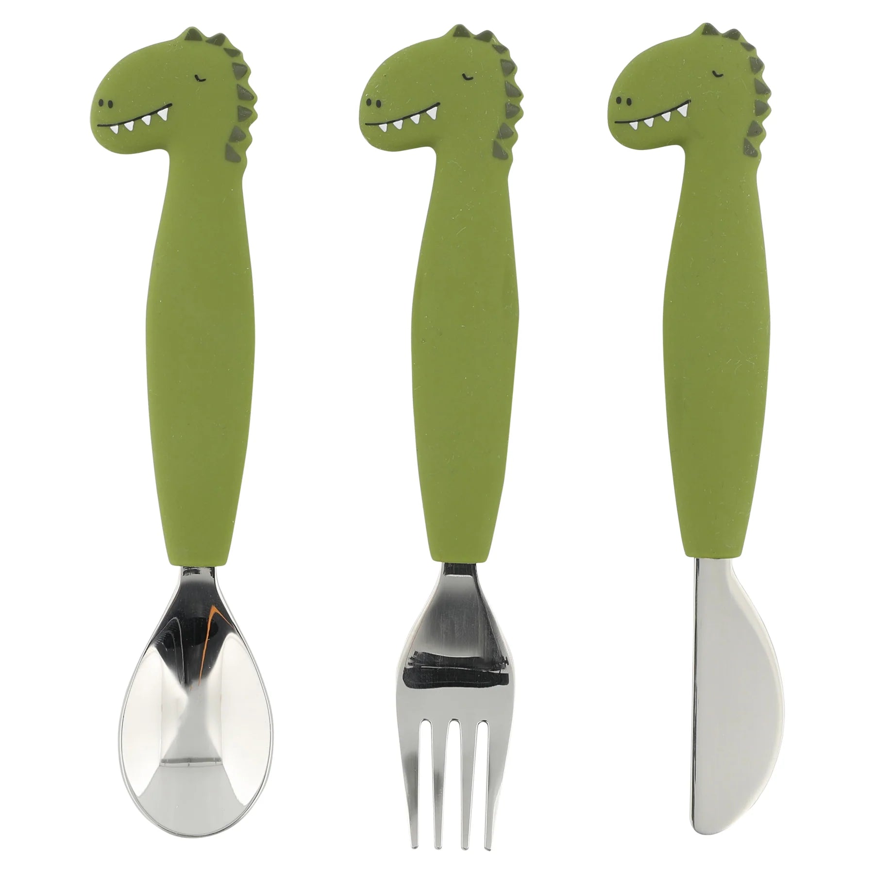 silicon cutlery set with dinosaur