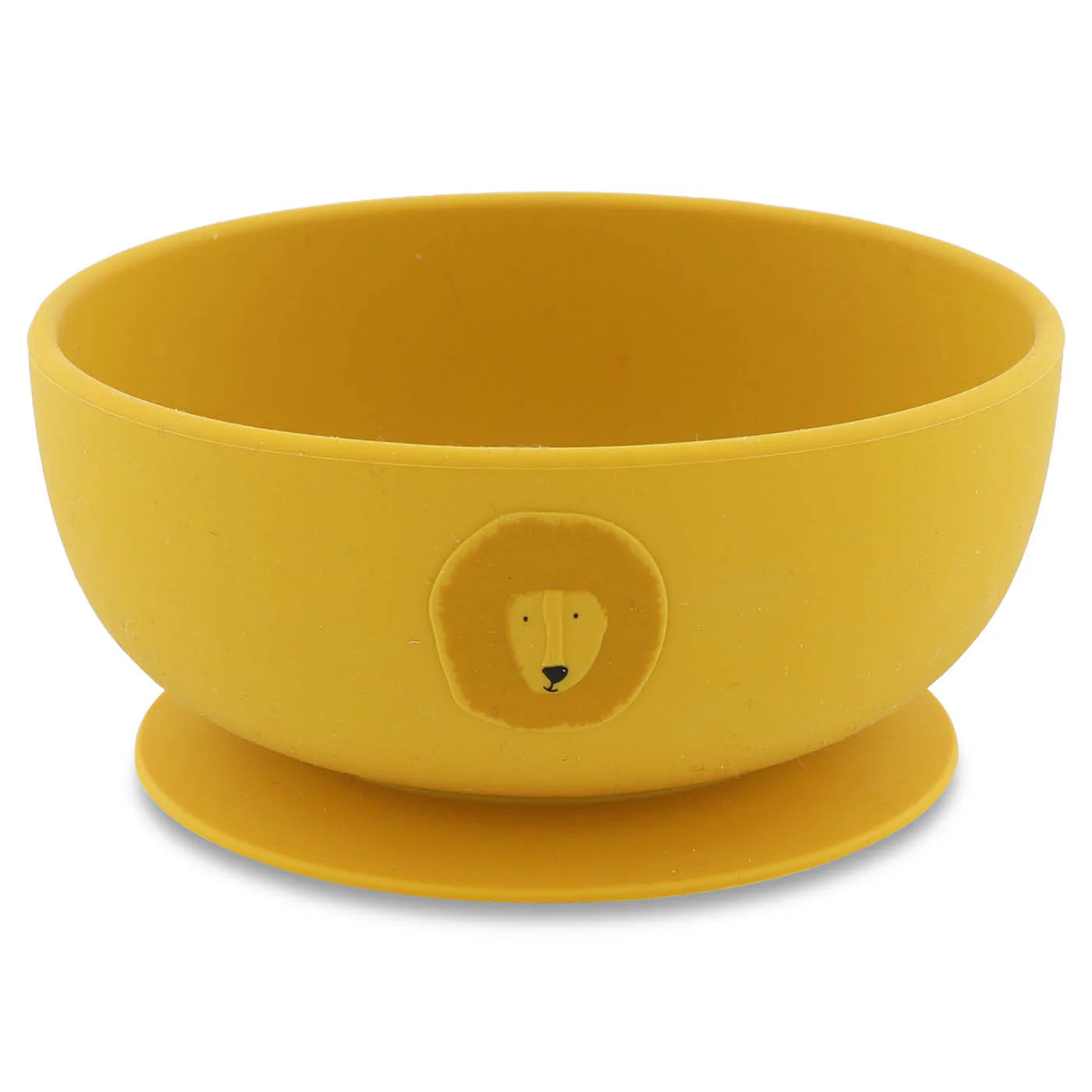 silicone suction bowl with lion in yellow