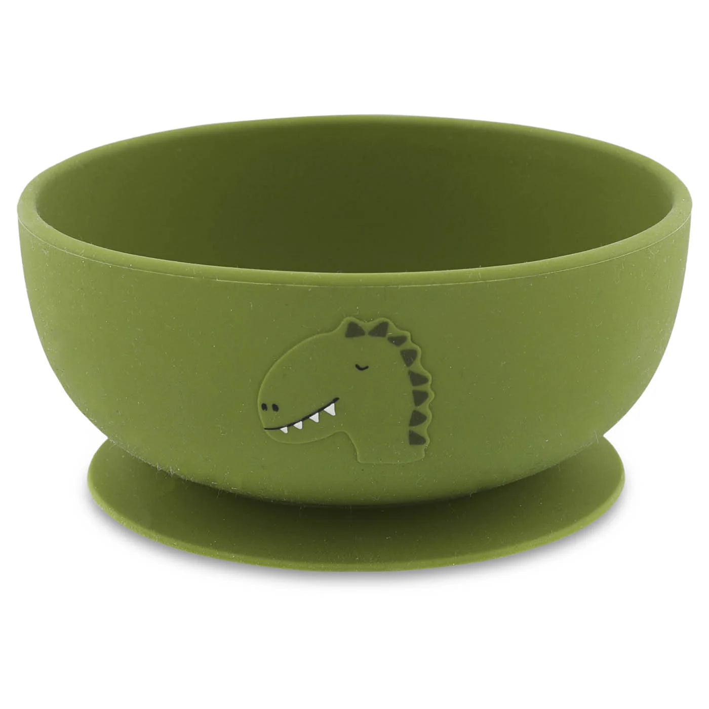 silicone suction bowl with dinosaur in green