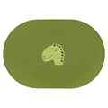 silicone placemat for babies trixie in green with dinosaur print
