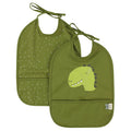 waterproof bibs in green color with dinosaur print