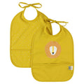 waterproof bibs in yellow with lion print